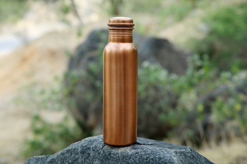 Yoga Water Copper Bottle Healthy Living Wellness Gift 30 OZ Ayurvedic Gym Travel Bottles