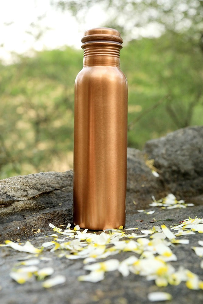 Yoga Water Copper Bottle Healthy Living Wellness Gift 30 OZ Ayurvedic Gym Travel Bottles