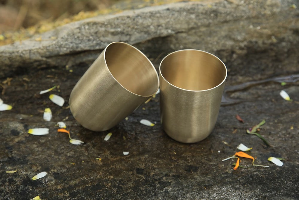 Pure Bronze Cup Tumbler Water Glass Handmade Gift for Him, 9th 19th Anniversary Gift