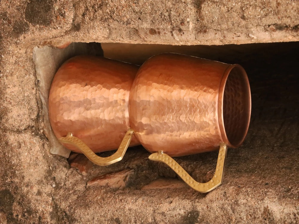 Handmade Hammered Pure Copper Moscow Mule Mug Set of 2 - 17 OZ Drinking Mug