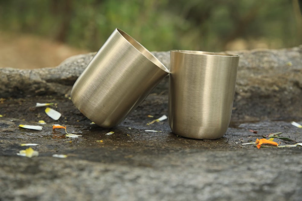 Pure Bronze Cup Tumbler Water Glass Handmade Gift for Him, 9th 19th Anniversary Gift