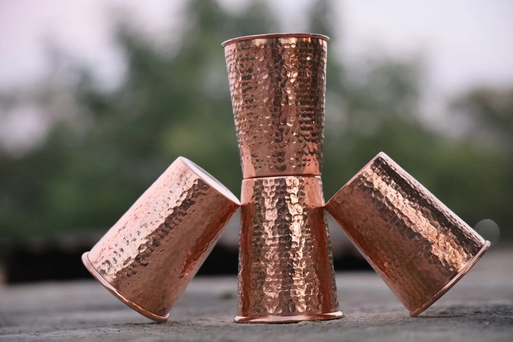 Handmade Copper Tumbler Cup Glass 250 ML Copper Drink Glassess Mug Anniversary Gift