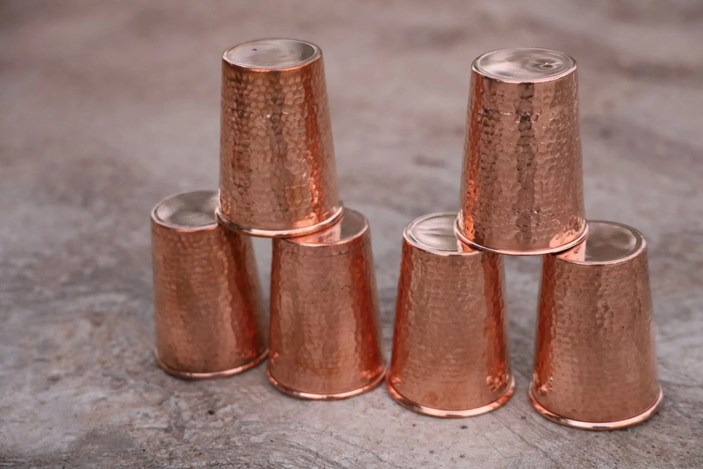 Handmade Copper Tumbler Cup Glass 250 ML Copper Drink Glassess Mug Anniversary Gift