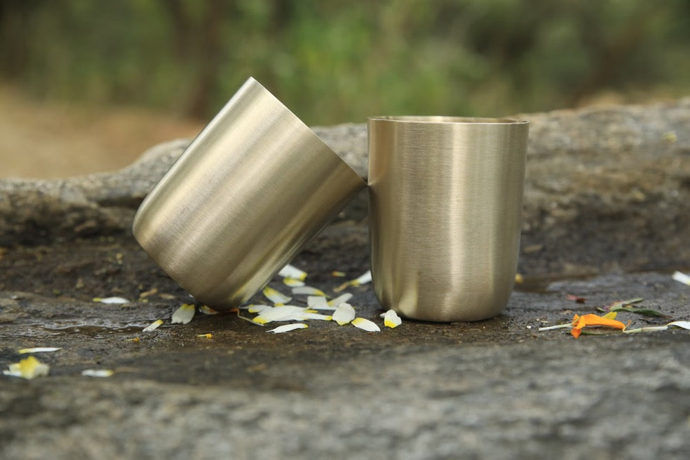 Pure Bronze Cup Tumbler Water Glass Handmade Gift for Him, 9th 19th Anniversary Gift