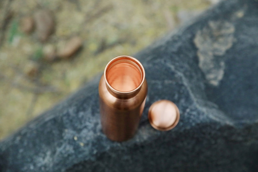 Yoga Water Copper Bottle Healthy Living Wellness Gift 30 OZ Ayurvedic Gym Travel Bottles