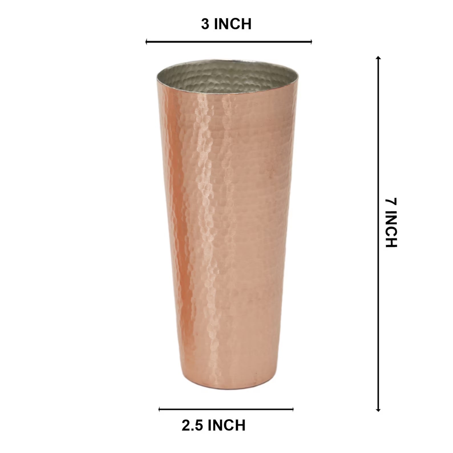 100% Hammered Copper Cup Tumbler Water Glass Good Health Ayurveda Glasses seventh anniversary unique gift