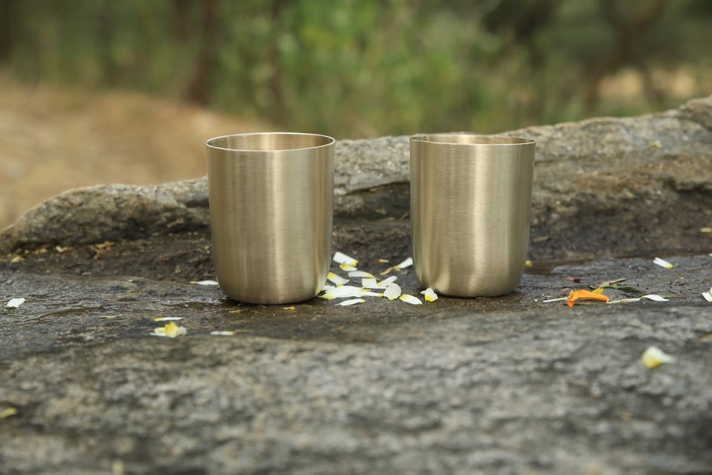 Pure Bronze Cup Tumbler Water Glass Handmade Gift for Him, 9th 19th Anniversary Gift